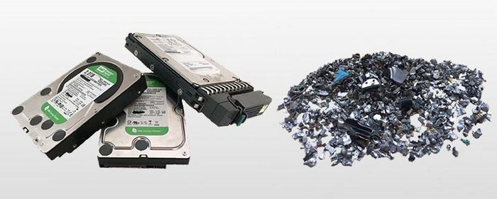 Zu entsorgende Festplatten